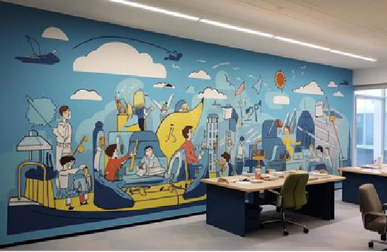 马边彝族自治县办公室墙绘的特点。